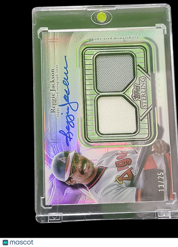 2023 Topps Sterling Reggie Jackson #SSA-RJA /25 Game-Used Memorabilia Sterling Seasons Autographed Relic Card Dual Relic