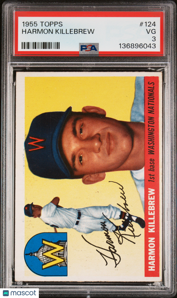 1955 Topps Harmon Killebrew #124 PSA 3
