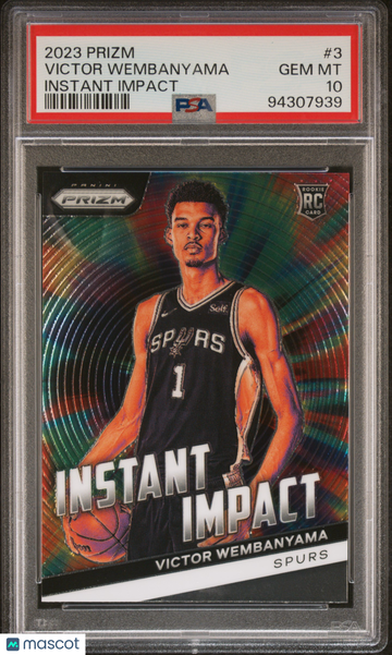 2023 Panini Prizm Instant Impact Victor Wembanyama #3 Rookie PSA 10