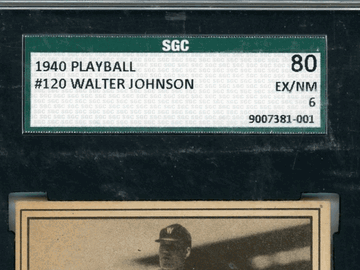 1940 Playball Walter Johnson #120 SGC 6