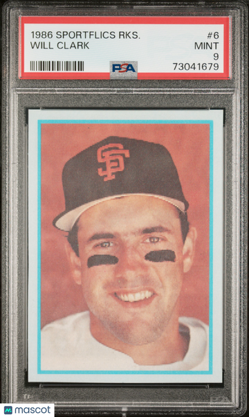 1986 Sportflics Rookies Will Clark #6 Rookie PSA 9