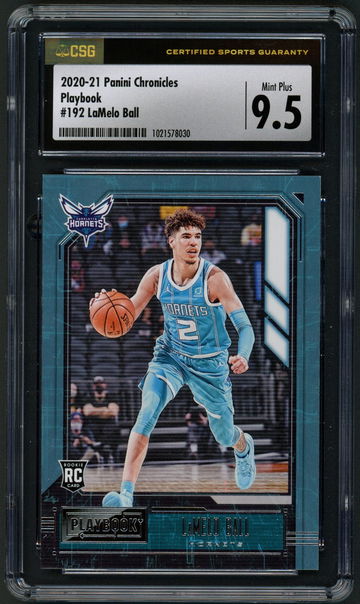 2020-21 Panini Chronicles Playbook LaMelo Ball #192 CSG 9.5 Mint+ Hornets