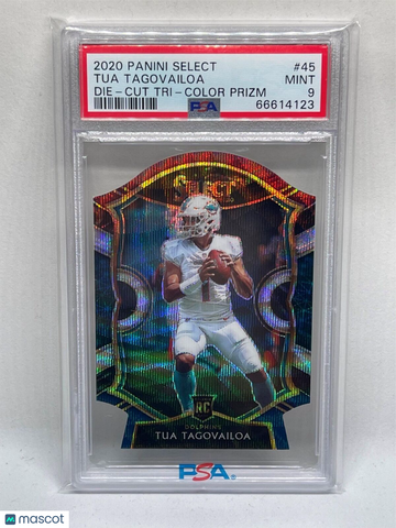 2020 Panini Select Tua Tagovailoa #45 Die Cut Tri Color Prizm PSA 9