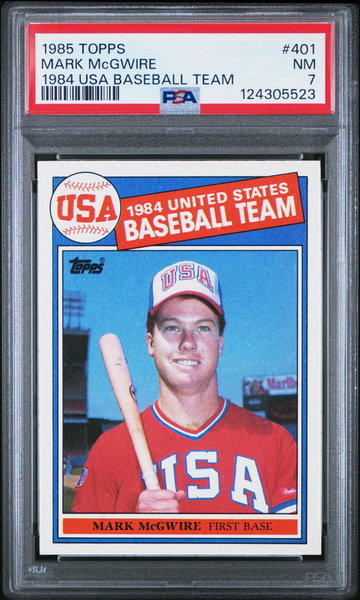 1985 Topps '84 USA Baseball Team Mark Mcgwire #401 PSA 7