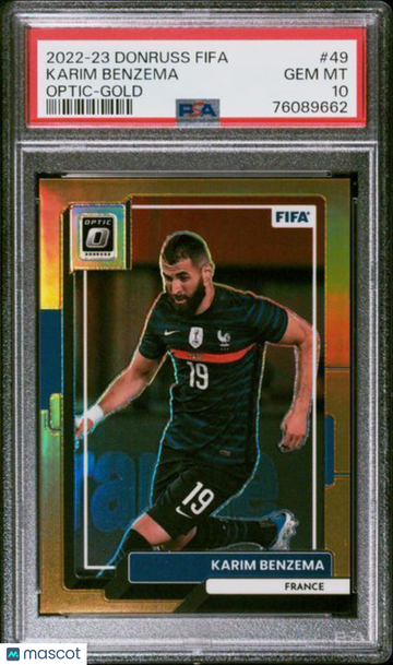 2022 Panini Donruss FIFA Karim Benzema #49 Optic Gold PSA 10