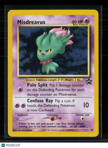 Pokemon 2001 Wizards Misdreavus #39