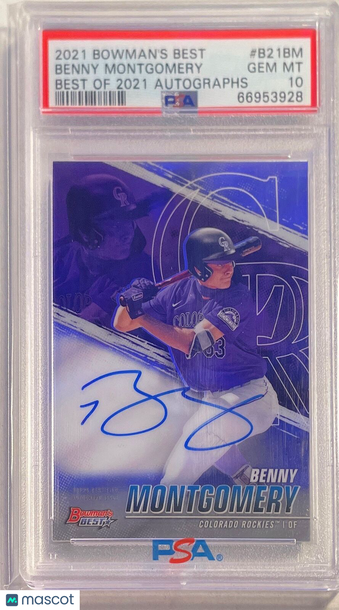 2021 Bowman's Best Best Of 2021 Autographs Benny Montgomery #B21BM PSA 10