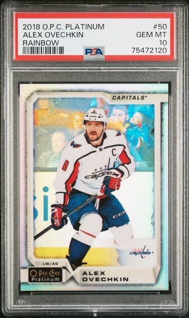 2018-19 O-Pee-Chee Platinum Rainbow PSA 10 Alex Ovechkin Alexander #50 Refractor