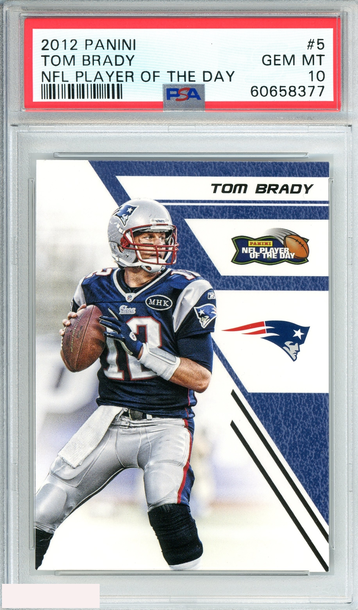 2012 PANINI TOM BRADY#5 NFL PLAYER OF THE DAY NEW ENGLAND PATRIOTS PSA 10 GEM MT