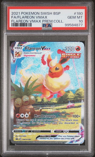 2021 Pokemon Sword and Shield Black Star Promo Premium Collection Flareon Vmax #SWSH180 PSA 10