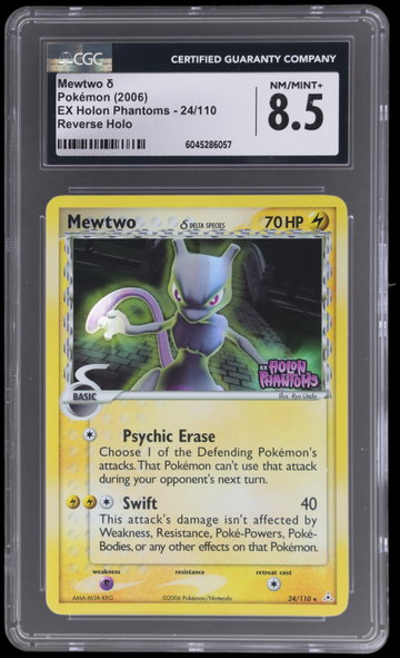 2006 Pokemon EX Holon Phantoms Mewtwo Reverse Holo CGC 8.5
