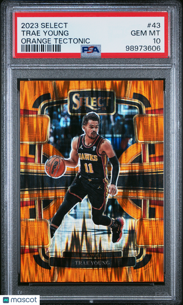 2023 Panini Select Trae Young #43 Orange Tectonic PSA 10