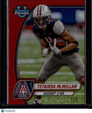 2023 Topps Bowman Chrome University Tetairoa McMillan #170 Red