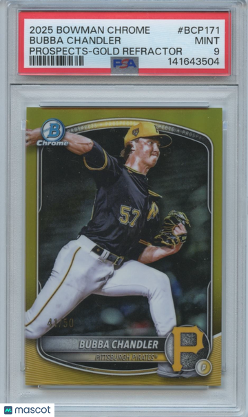 2025 Bowman Chrome Bubba Chandler #BCP171 Gold Refractor /50 PSA 9 Bowman