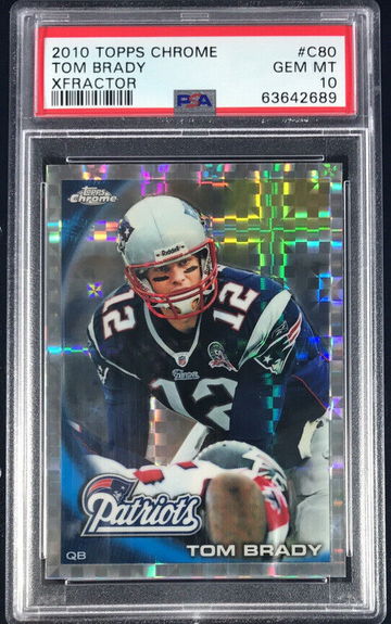 2010 Tom Brady Xfractor Topps Chrome PSA 10 Gem MT #C80 POP 34