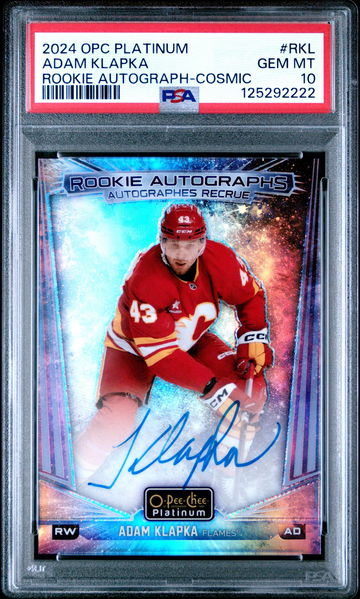 2024 Upper Deck O-Pee-Chee Platinum Rookie Autographs Cosmic Adam Klapka #RKL /50 PSA 10