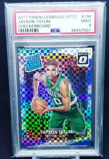 Jayson Tatum 2017 optic checkerboard psa 9