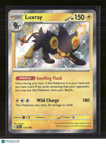 2024 Paldean Fates Luxray Holo Secret Rare #137/91
