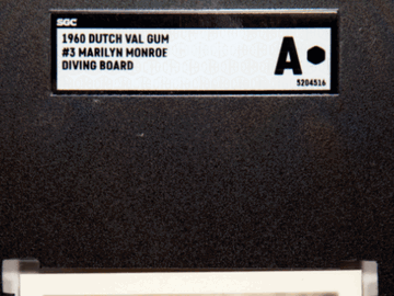 Graded 1960 Dutch Val Gum Marilyn Monroe #3 Trading Card SGC A