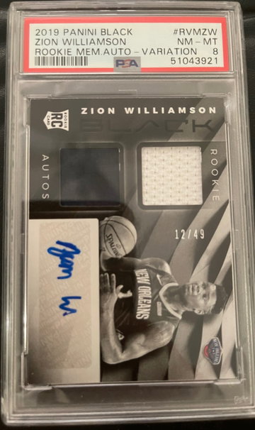 2019 Panini Black Zion Williamson auto rookie Pop 2