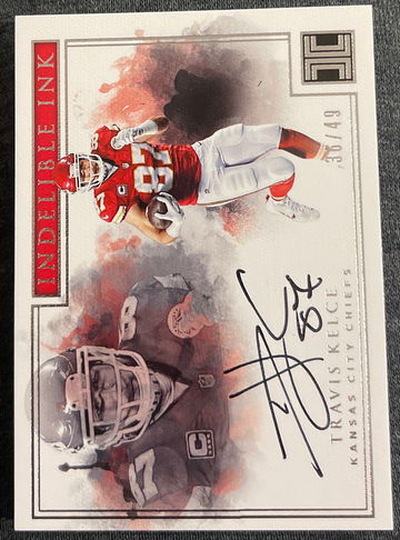2017 Impeccable Travis Kelce Indelible Ink Auto /49