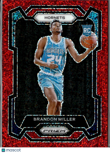 2023 Panini Prizm Brandon Miller #152 Red Sparkle RC