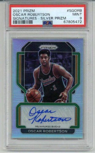 2021 PANINI PRIZM SIGNATURES SILVER PRIZM OSCAR ROBERTSON AUTO PSA 9