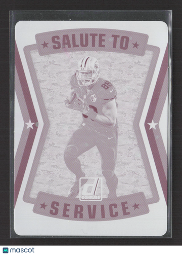 2018 Panini Plates & Patches Donruss Football Salute to Service Garrett Celek #15 Magenta Printing /1 Printing Plate