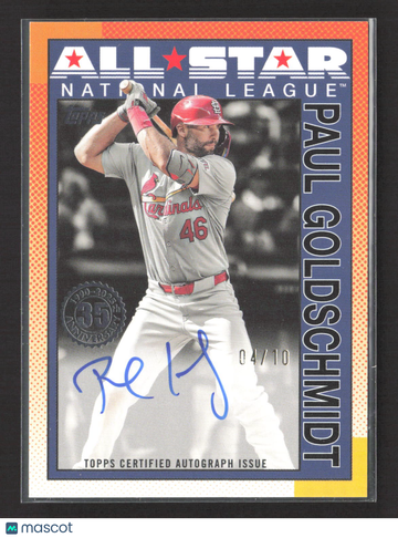 2025 Topps Baseball 1990 Topps Baseball All-Stars Autograph Card Paul Goldschmidt #90AS-PG Topps Certified Autograph Iss