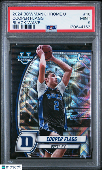2024 Bowman Chrome University Cooper Flagg #16 Black Wave PSA 9