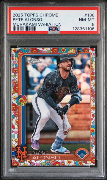 2025 Topps Chrome Murakami Variation Pete Alonso #136 3/3 PSA 8