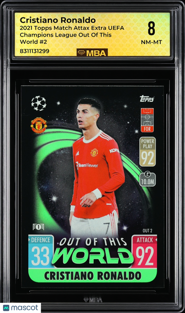 2021 Topps Match Attax Extra UEFA Champions League Out This World Cristiano Ronaldo #2 MBA 8