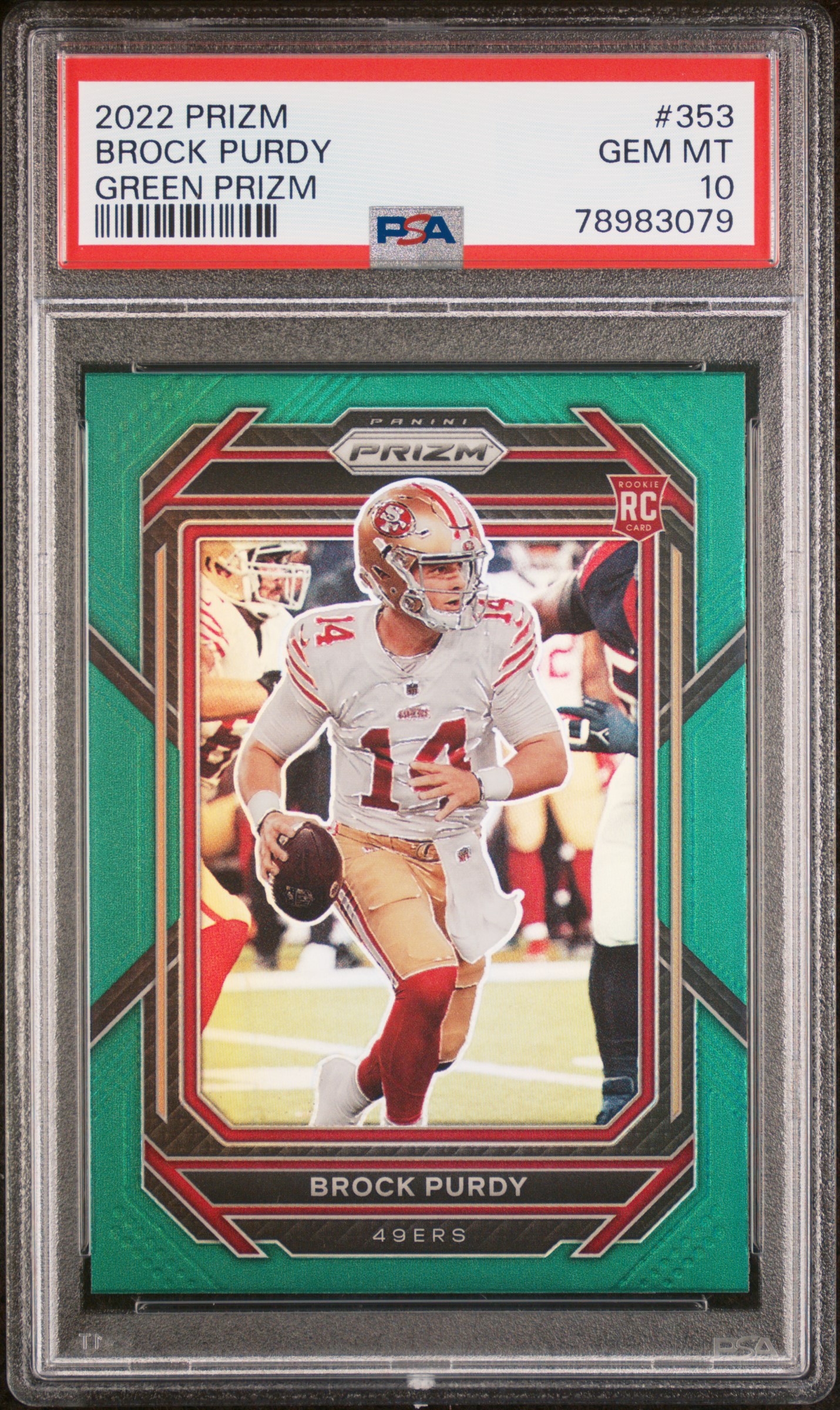 2022 Panini Prizm Brock Purdy #353 Green Prizm PSA 10 Rookie RC 49ers
