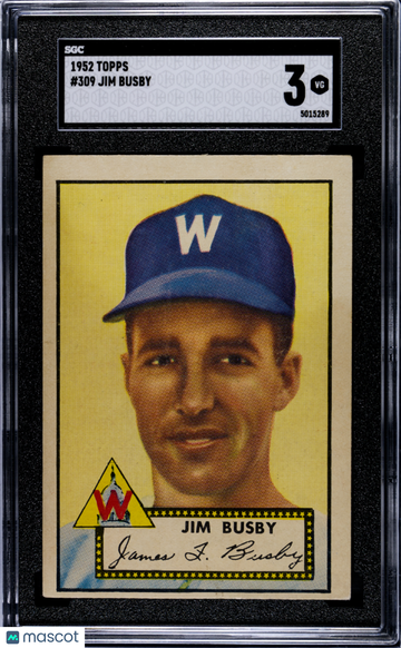 1952 Topps Jim Busby #309 SGC 3