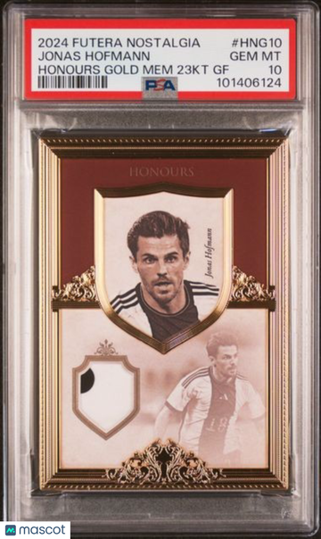 2024 Futera Nostalgia Honours Gold Memorabilia 23kt Gold Framed Jonas Hofmann #HNG10 PSA 10