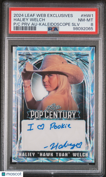 2024 Leaf Web Exclusives Haliey Welch P PRV Au Kaleido Silver #HW1 PSA 8