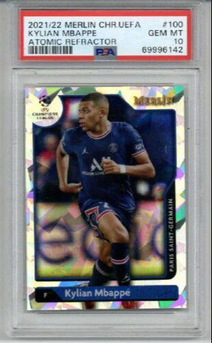 2021 TOPPS MERLIN CHROME ATOMIC REFRACTOR #100 KYLIAN MBAPPE /250 PSA 10