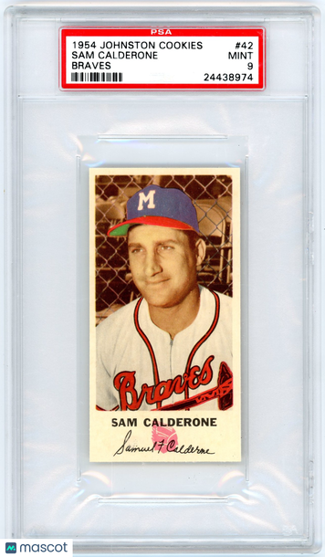 1954 Johnston Cookies Braves Sam Calderone #42 PSA 9