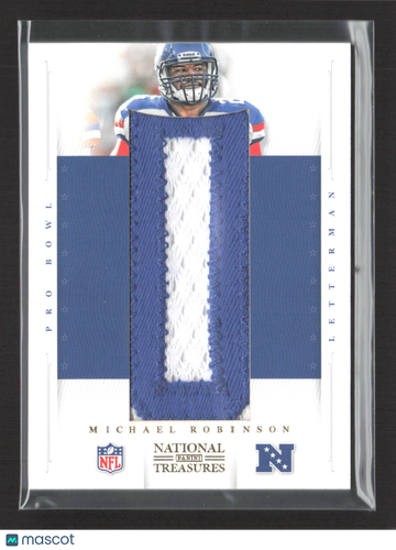 2013 Panini National Treasures Letterman Michael Robinson #17 /8 Letterman Patch