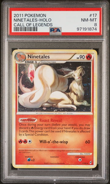 2011 Pokemon Call of Legends Holo Ninetales #17 PSA 8