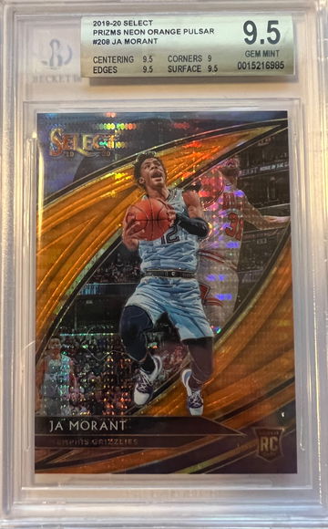 2019 Select Neon Orange Pulsar Ja Morant Courtside /13 BGS 9.5 Gem Mint