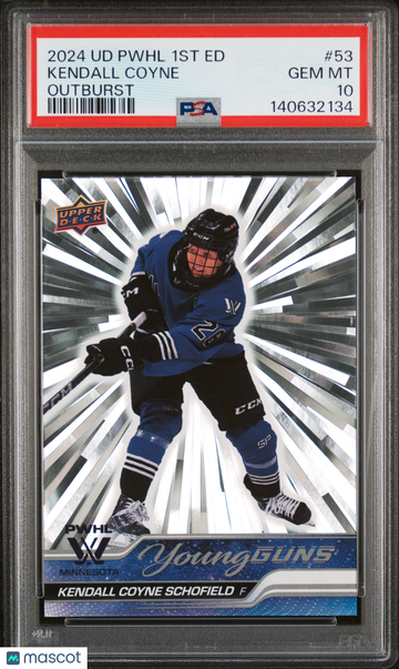 2024 Upper Deck Pwhl 1st Edition Kendall Coyne #53 Outburst Young Guns Rookie PSA 10