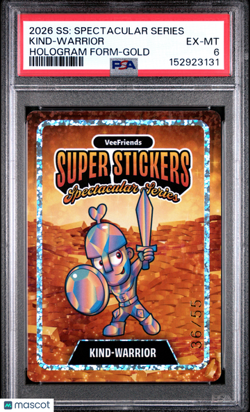 2026 Veefriends Super Stickers Spectacular Series Kind-Warrior 36/55 PSA 6