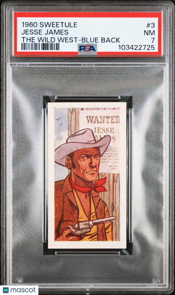 1960 Sweetule Products LTD. The Wild West Jesse James #3 PSA 7