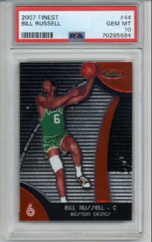 2007 TOPPS FINEST #44 BILL RUSSELL CARD BOSTON CELTICS PSA 10 LOW POP