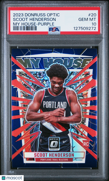 2023 Panini Donruss Optic My House Scoot Henderson #20 Purple PSA 10