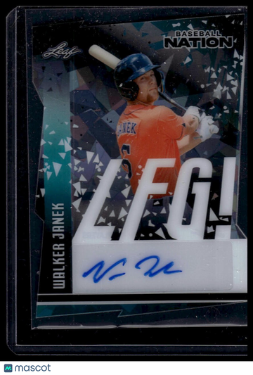 2025 Leaf Baseball Nation Walker Janek #LA-WJ1 LFG! Autographs Cracked Ice SN10 SN AU