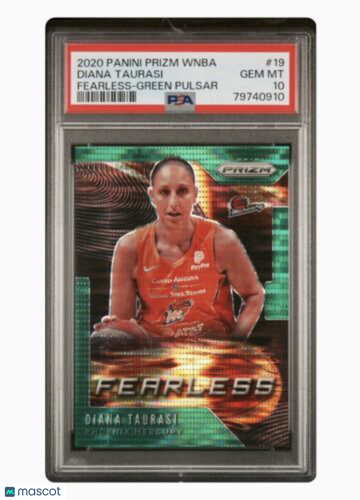 2020 Panini Prizm WNBA - Fearless - Green Pulsar Prizm Diana Taurasi #19 /25 PSA 10