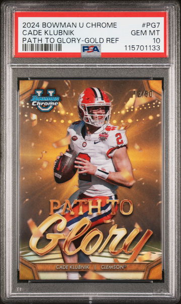 2024 Bowman University Chrome Path To Glory Gold Refractor Cade Klubnik #PG7 /50 PSA 10