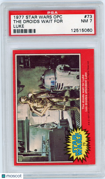 1977 O-Pee-Chee Star Wars OPC The Droids Wait For Luke #73 PSA 7